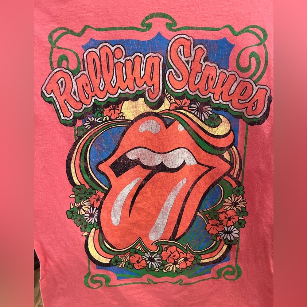 The Rolling Stones ladies Tee - Pink and Orange